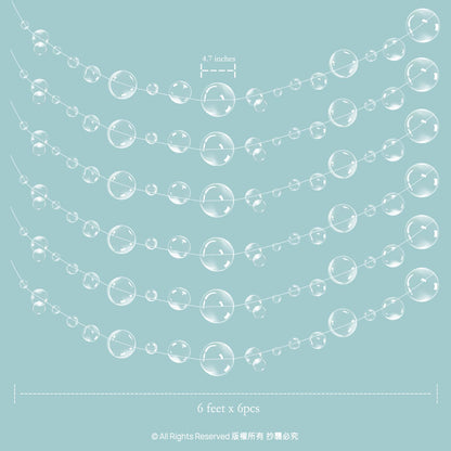 Under The Sea Party Decorations White Bubble Garlands Little Mermaid Birthday Decoration Bday Hanging Streamer Beach Banner Underwater Backdrop Kids Ocean Party Supplies