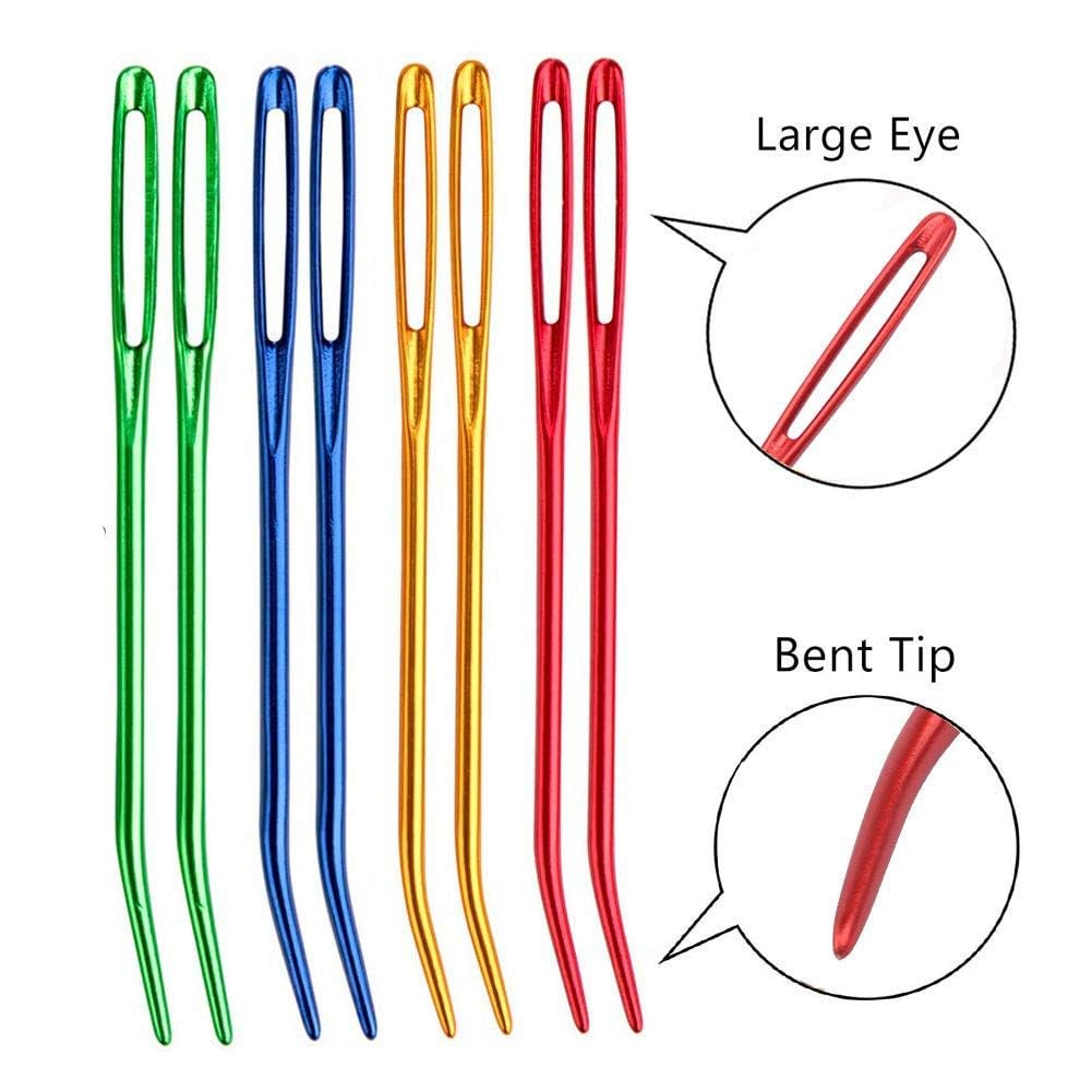 Yarn Needle,Weaving Needle Tapestry Needle Bent Needles for Crochet Large Eye Darning Needles with Storage Box for Knitting Crochet(Random Color)