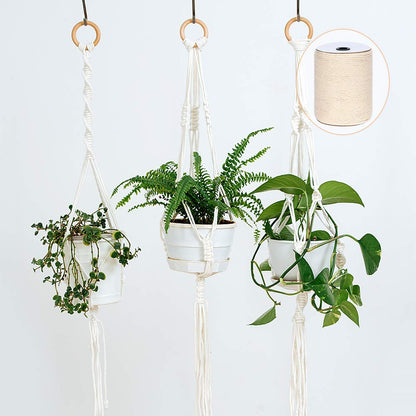 Macrame Cord 3mm x 328Yards(984Feet), Natural Cotton Macrame Rope - 3 Strands Twisted Macrame Cotton Cord for Wall Hanging, Plant Hangers, Crafts, Gift Wrapping and Wedding Decorations