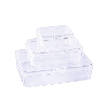28 Pieces Mixed Sizes Rectangular Empty Mini Plastic Storage Containers with Lids for Small Items and Other Craft Projects (Clear)