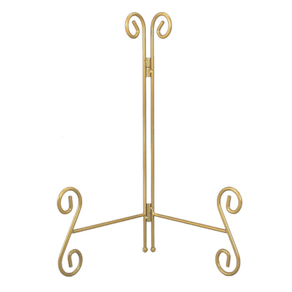 Gold Plate Stand, 12 Inch Decorative Holder for Displaying Platters, Heavy-Duty Metal Easel Stand for Picture, Photo Frame, Books and Round Objects