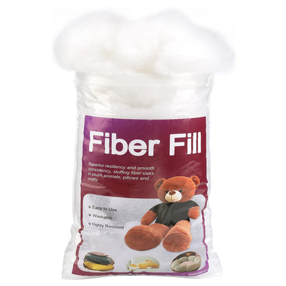 5.29oz/150g Polyfill Stuffing Fiber Fill, White Premium Fiberfill Stuffing for Craft, High Resilience Crochet Stuffing, Stuffing for Stuffed Animals, Cotton Batting, Recyclable