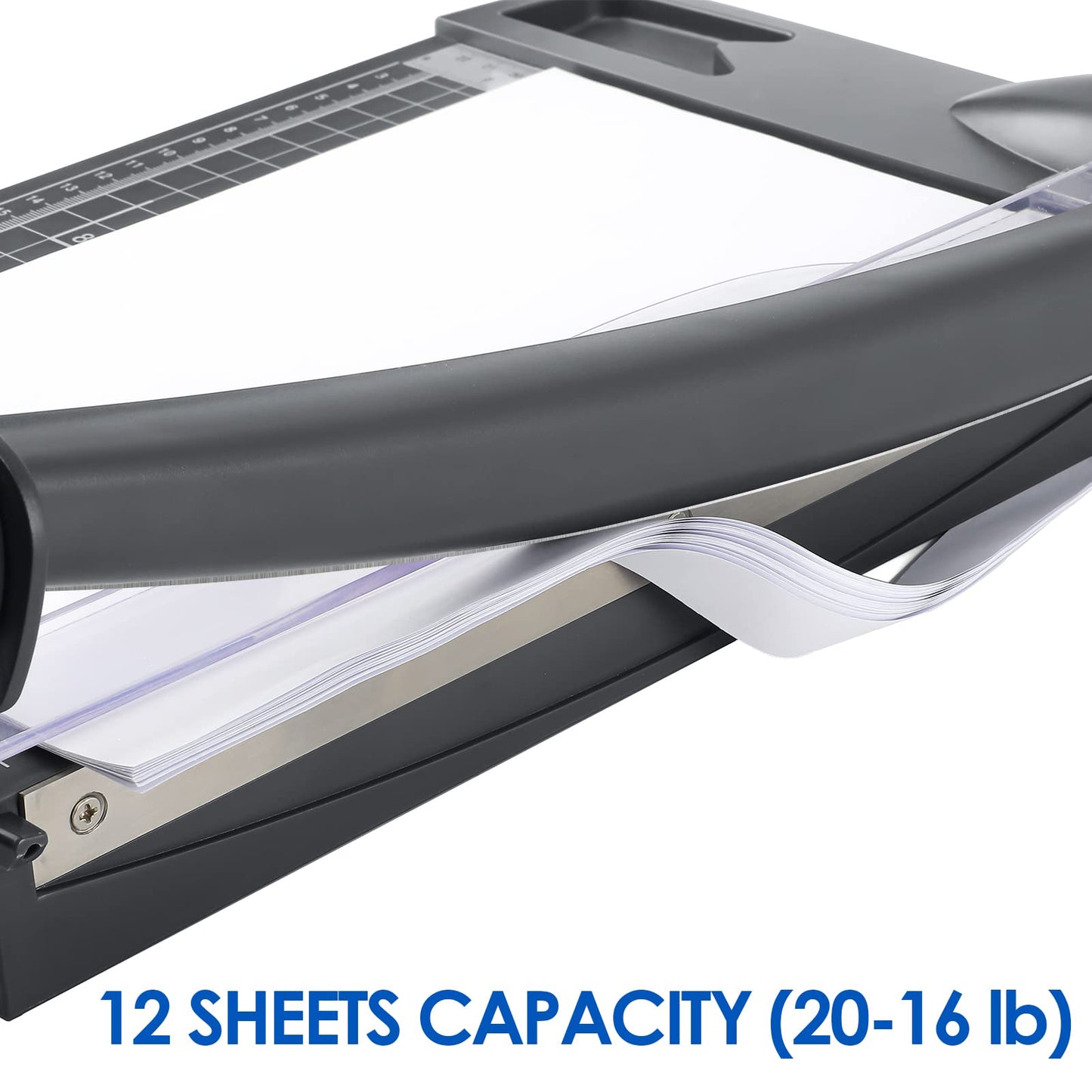 Paper Cutter 12" Cut Length Paper Trimmer, Guillotine Trimmer with 12 sheet Capacity Paper Cutting Board, Heavy Duty Guillotine Paper Cutters and Trimmers for Cardstock Paper Crafts Paper Slicer