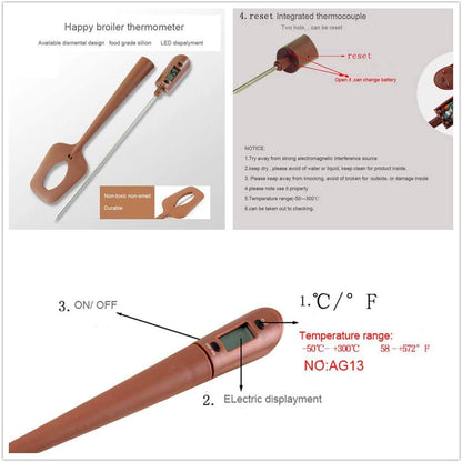 Candy Spatula with Thermometer Built in and Pot Clip – Fast Instant Read Digital Spatula Thermometer for Candy Making,Chocolate,jams,syrups with BPA Free Silicon Spatula