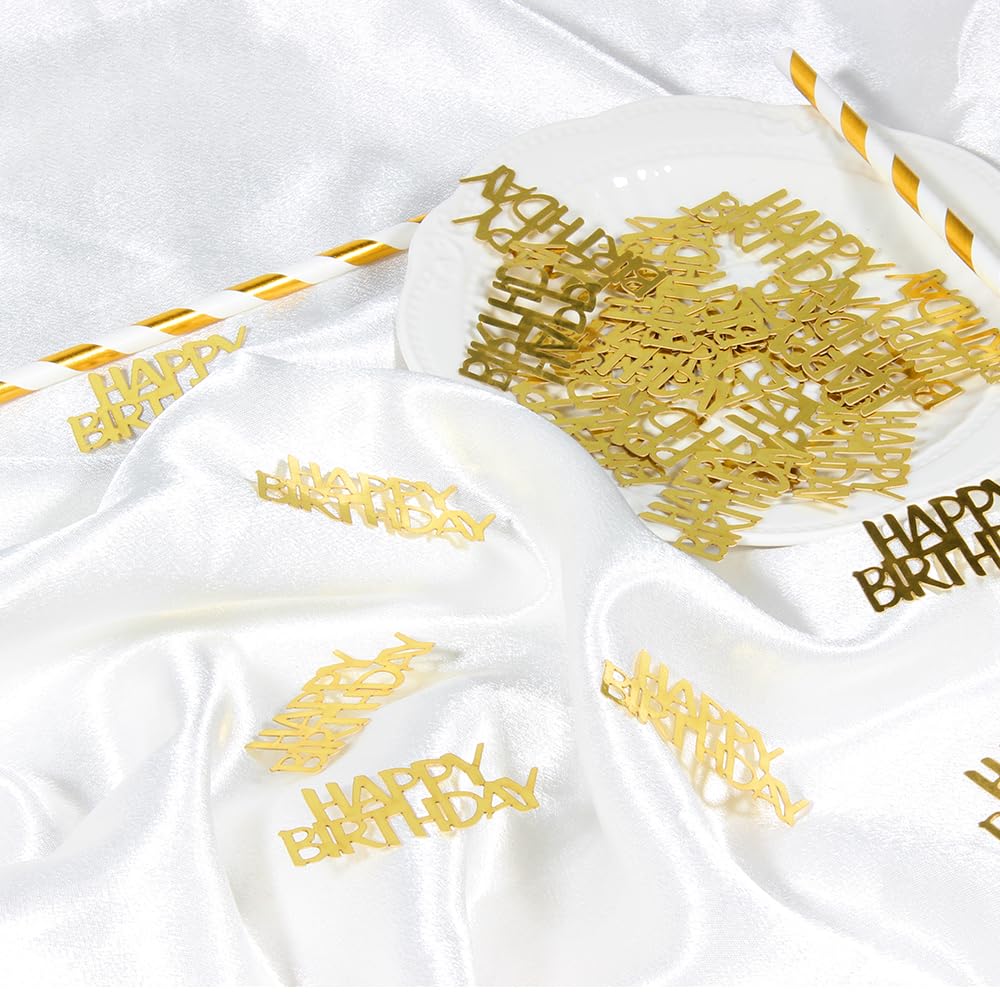 Gold Happy Birthday Confetti Birthday Party Decorations Baby/Adult Birthday Table Scatter Party Supplies 100PC