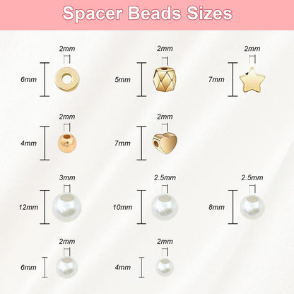 750Pcs Beads for Bracelets Making Kit DIY Pearl Beads for Jewelry Making Kit for Adults Charms for Bracelets String Crystal Beads for Bracelets Making Kit Jewelry Making Supplies