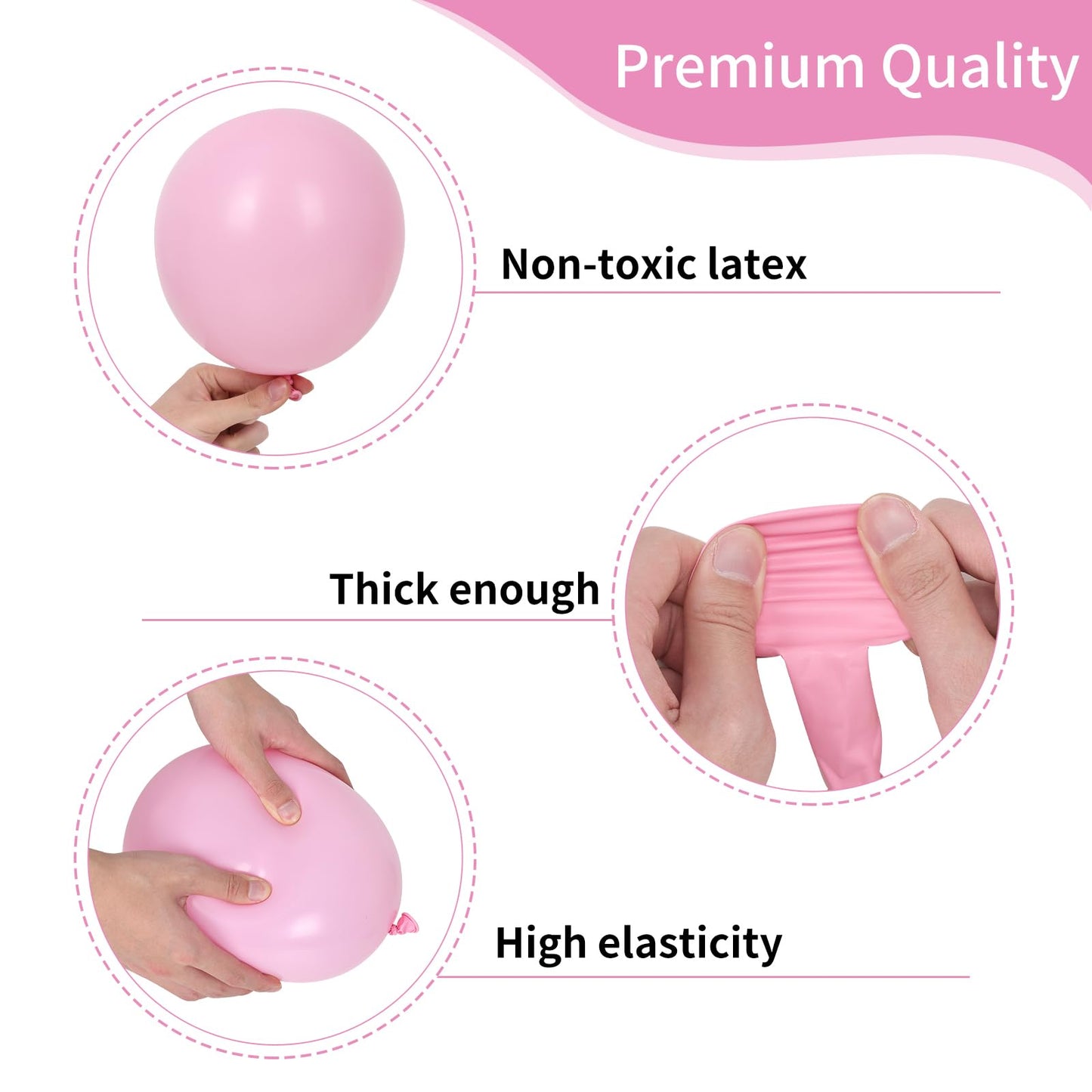 Pastel Pink Balloons Different Sizes 105pcs 5/10/12/18 Inch for Garland Arch, Pink Latex Balloon for Birthday, Wedding, Baby Shower, Gender Reveal, Anniversary Decorations