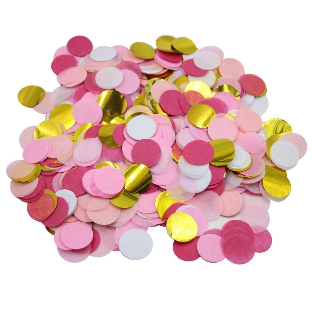Small Circle Confetti for Party Decor 10mm - Pack of 20 Grams - Pink Gold