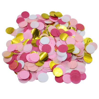 Small Circle Confetti for Party Decor 10mm - Pack of 20 Grams - Pink Gold