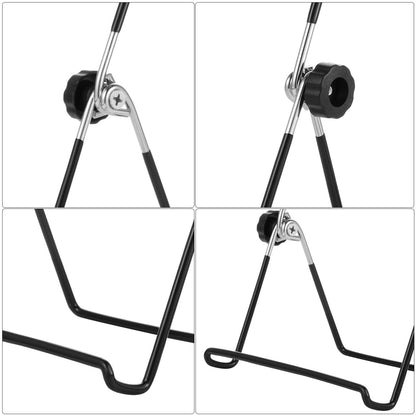 3 Pack Plate Stand Easel Picture Frame Stand Adjustable Foldable Tablet Iron Display Holder for Displaying Photos, Plates, Cookbooks(Black)