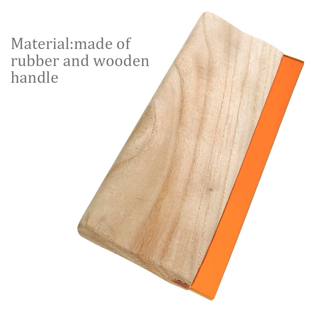 2 Pieces 2 Sizes Screen Printing Squeegee, 75 Durometer Wooden Ink Scraper for Screen Printing, 9.4 and 5.9 inch