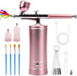 Airbrush-Kit Rechargeable Cordless Airbrush Compressor -Auto Handheld Airbrush Gun, Airbrush Set Portable Wireless Air Brush for Barber, Nail Art, Cake Decor, Makeup, Model Painting