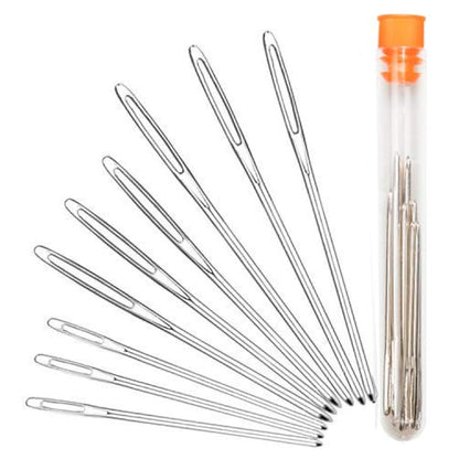 Large-Eye Blunt Needles, Stainless Steel Yarn Knitting Needles, Sewing Needles, Crafting Knitting Weaving Stringing Needles,Perfect for Finishing Off Crochet Projects (9 Pieces)