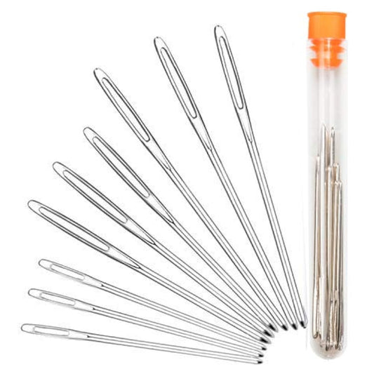 Large-Eye Blunt Needles, Stainless Steel Yarn Knitting Needles, Sewing Needles, Crafting Knitting Weaving Stringing Needles,Perfect for Finishing Off Crochet Projects (9 Pieces)