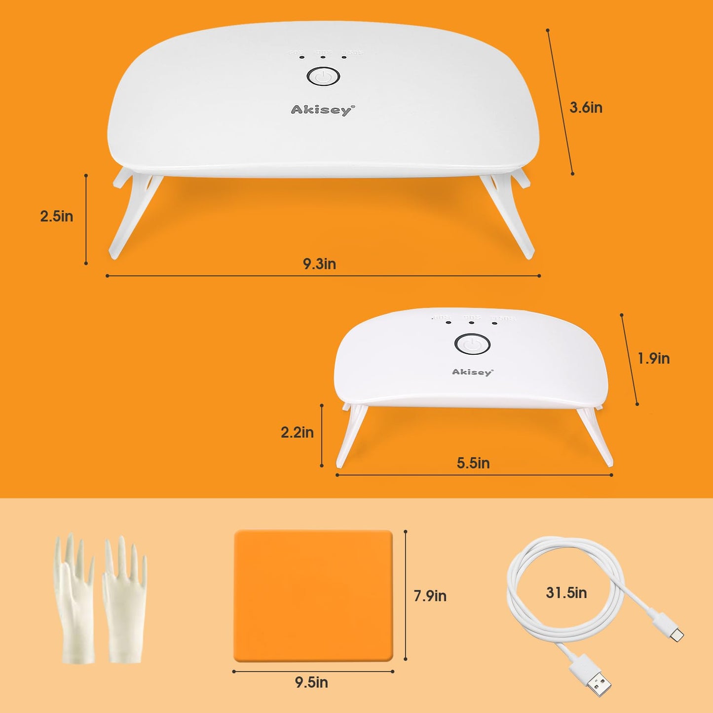 2 Pack UV Light for Resin - Large Size Foldable UV Resin Light & Portable Mini Lamp for Resin Molds Curing, Jewelry Making, DIY Craft, Fast Curing & Timing Function