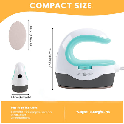 Heat Press Mini Heat Press Machine, Small Heat Press Portable Iron Press Machine for T Shirts, Hats, Heating Transfer Projects (Mint)