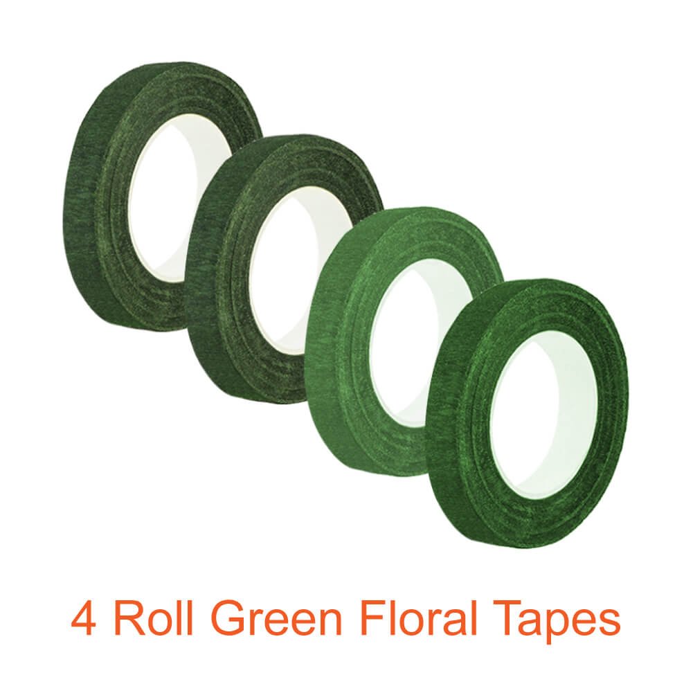 Floral Tape and Floral Wire Arrangement Tools Kit with Wire Cutter 26 Gauge Stem Wire and 22 Gauge Paddle Wire for Bouquet Stem Wrap Florist