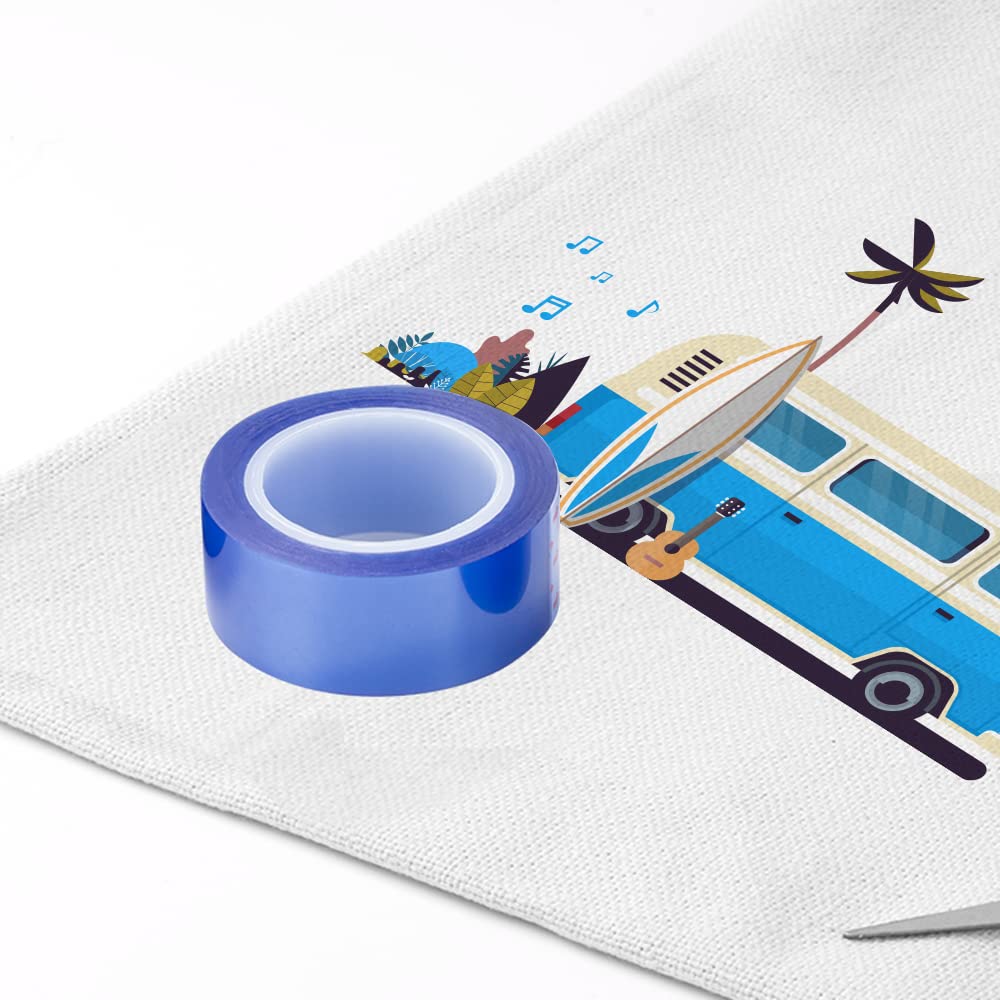 6 Rolls Heat Resistant Thermal Tape Blue 0.8 Inch x 52 Ft Sublimation Blanks Up to 250 C(480 F) for Sublimation Tumblers Mugs T-Shirts Print Heat Press