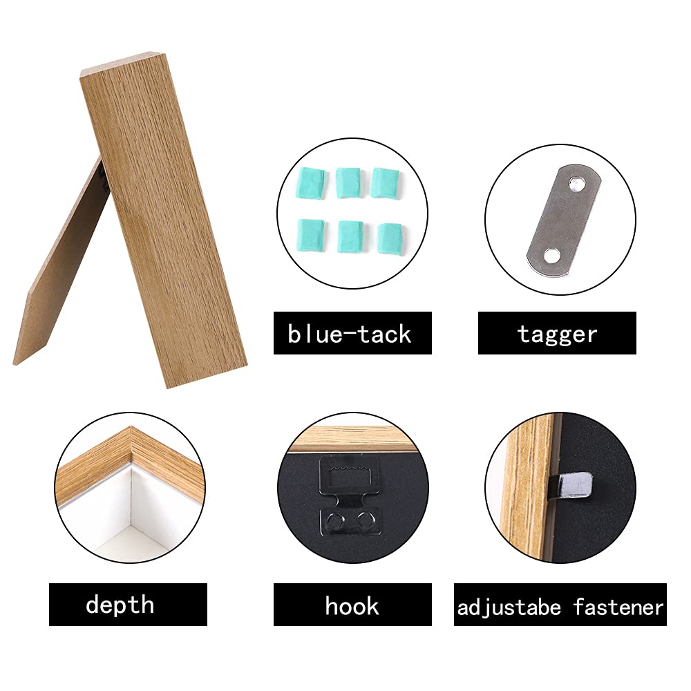 Small Shadow Box 4x6 Picture Frame with Real Glass Deep Wood Memory Box Display case for Flowers,Ticket,Memorabilia,Keepsake,Medal,Art and Photos,Burlywood