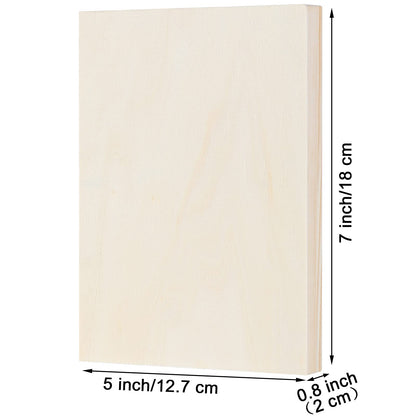 8 Pack Wood Panels 5 x 7 inch Wooden Canvas Board Unfinished Wooden Panel Boards for Painting, Arts, Pouring Use with Oils, Acrylics