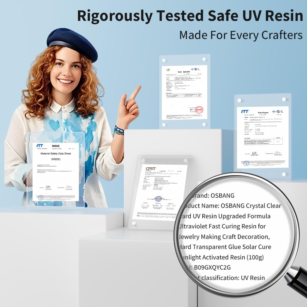 Crystal Clear Hard UV Resin Upgraded Formula Ultraviolet Fast Curing for Jewelry Making Craft Decoration, Hard Transparent Glue Solar Cure Sunlight Activated Resin Casting & Coating（300g）