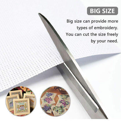 Cross Stitch Aida Fabric 14 Count, 59 by 39 Inch Large Size, Classic Reserve Cross Stitch Aida Cloth for Home DIY Embroidery Decoration