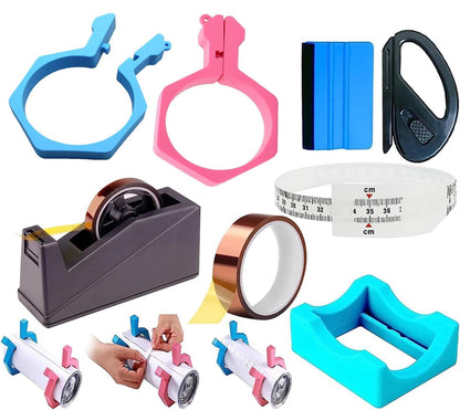 Sublimation Blanks Tumbler Clamp Tool, Perfect Tumbler Clamp for 20 Oz Sublimation Blanks, Perfect Clamp Grip Tool(Blue,Pink), Heat Tape for Sublimation, Heat Tape Dispenser Sublimation Kits