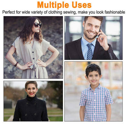 Mixed Sewing Buttons 160Pcs, Round Black 4-Hole Craft Buttons, 5 Sizes White Resin Button, with Separate Compartment Storage Box, Suitable for Sewing, Craft Projects and Holiday Decoration