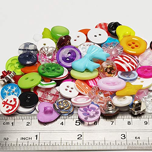 Random 100pcs Small Plastic Buttons DIY Sewing Craft Accessory (Mix)
