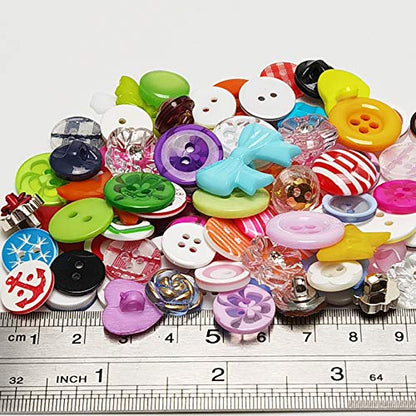 Random 100pcs Small Plastic Buttons DIY Sewing Craft Accessory (Mix)
