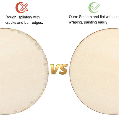 Unfinished Wood Circles for Crafts, Wood Rounds for Crafts, Round Discs for Painting, Writing, DIY Supplies, Engraving and Carving, Home Decorations (3" 36 Pcs)