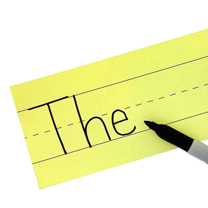 Colored Sentence Strips for Teacher Supplies, Classroom, Lined Paper Borders for Writing Words (5 Colors, 3 x 24 Inch) - 100 Pack