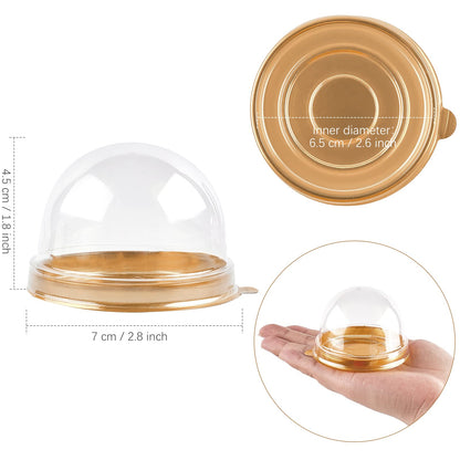 Mini Dessert Containers with Dome Lids, 100Pcs Clear Plastic Individual Ore Cookie holder, Small Cake Box for Mini Cupcake, Cocoa Bomb, Strawberry, Cheesecake and Mooncake