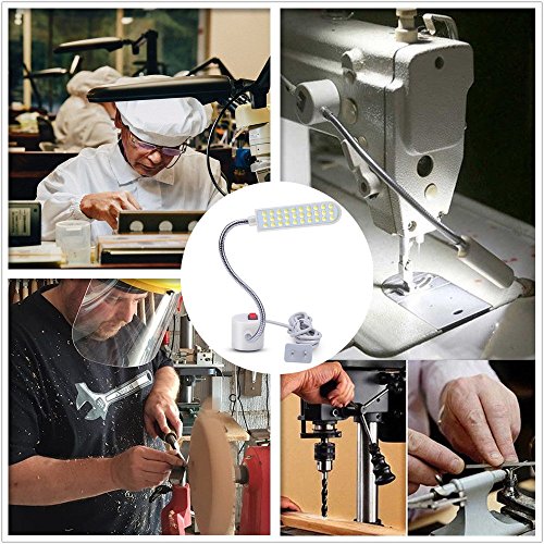 Sewing Machine Light (36LED) Gooseneck Work Light With Magnetic Mounting Base, White Soft Lamp for Lathes, Drill Presses, Workbenches
