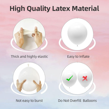 135pcs White Balloons Different Sizes 18" 12" 10" 5" Latex Balloon Garland Arch Kit for Boys Girls Birthday Baby Shower Wedding Anniversary Graduation Party Decorations