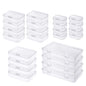 24 Pieces Mixed Sizes Rectangular Empty Mini Clear Plastic Organizer Storage Box Containers with Hinged Lids for Small Items and Other Craft Projects