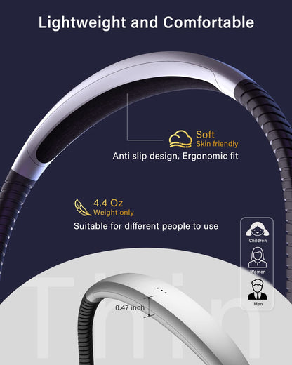 LED Neck Reading Light Rechargeable, Book Light for Reading in Bed, 3 Colors & 5 Brightness Adjustable, Long Lasting. Great for Knitting, Camping & Repairing