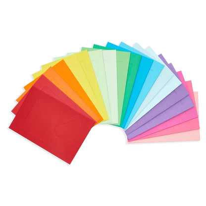 50 Pack Colorful 4x6 Paper Picture Frames, Cardboard Photo Easels for DIY, Classroom Crafts, 10 Rainbow Colors