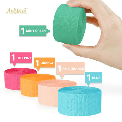5 Rolls Rainbow Party Streamers Crepe Paper,Candyland Party Decorations for Christmas,Birthday,Wedding,Bachelorette,Bridal/Baby Shower,Hanging Candyland Backdrop Decoration