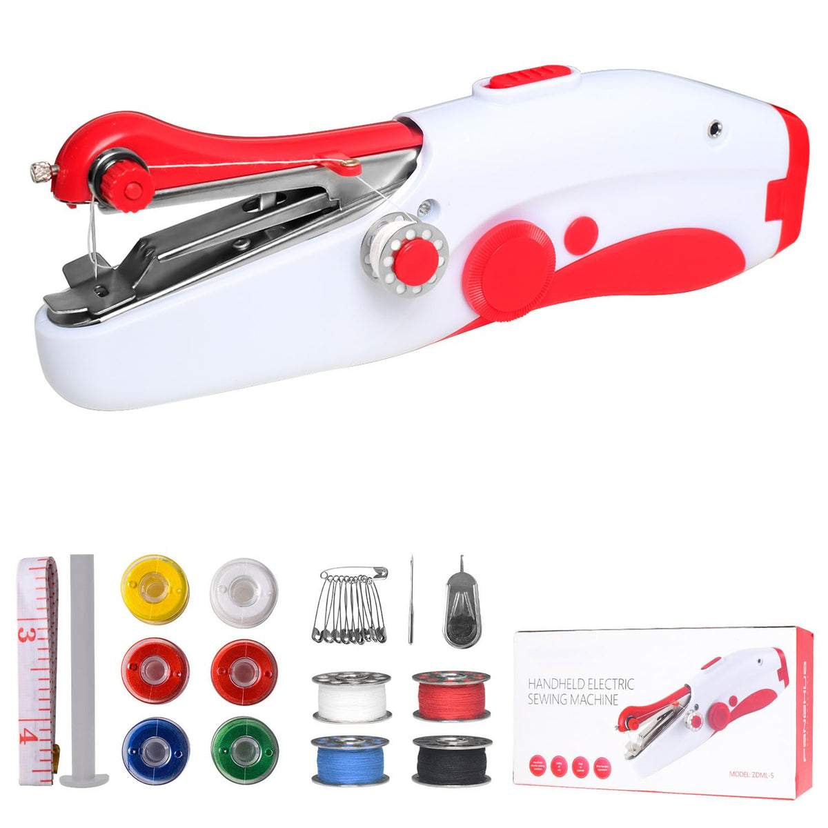 Handheld Sewing Machine, Mini Portable Electric Sewing Machine for Beginners Adult, Easy to Use and Fast Stitch Suitable for Clothes,Fabrics, Cutains,DIY Home Travel