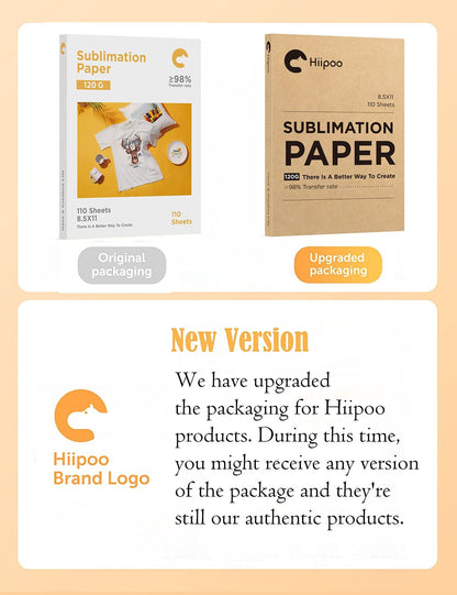 Sublimation Paper 8.5x11 Inch, Work with Sublimation Ink and E Sawgrass Inkjet Printers for Mugs T-Shirts Light Fabric and Other Sublimation Blanks (110 Sheets, 120G) (A-8.5x11)