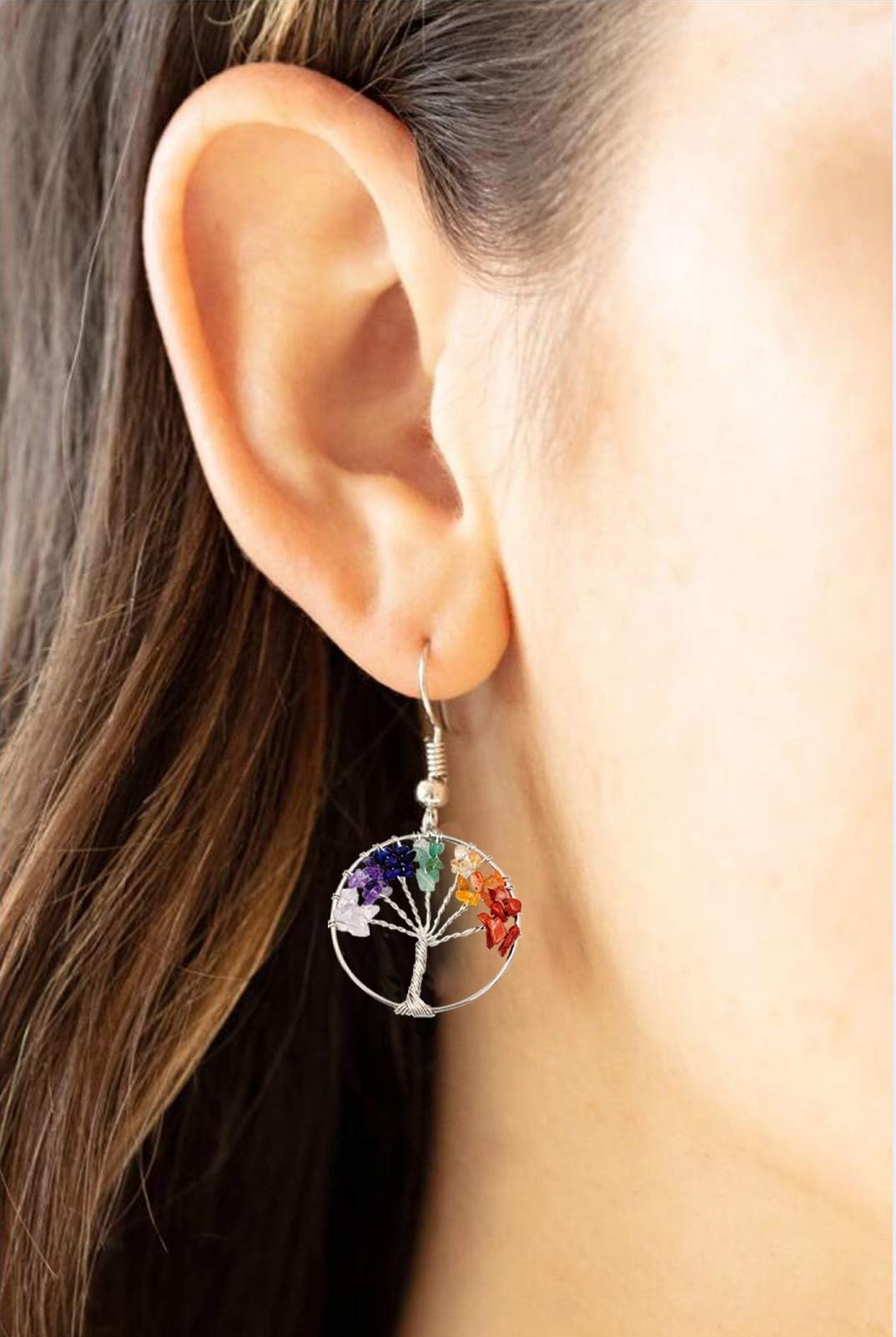 500pcs Natural Chip Stone Beads Multicolor 5mm to 8mm Irregular Gemstone Healing Crystal Loose Rocks Bead Hole Drilled DIY for Bracelet Necklace Earrings Jewelry Christmas Making Craft