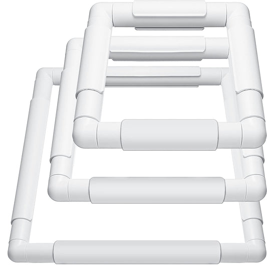 Embroidery Hoop 3 Pcs Cross Stitch Hoops and Frames White Rectangular Cross Stitch Embroidery Snap Frame DIY Sewing Tool for Quilting Silk-Painting 6 x 6, 8 x 8, 11 x 11 in(White)