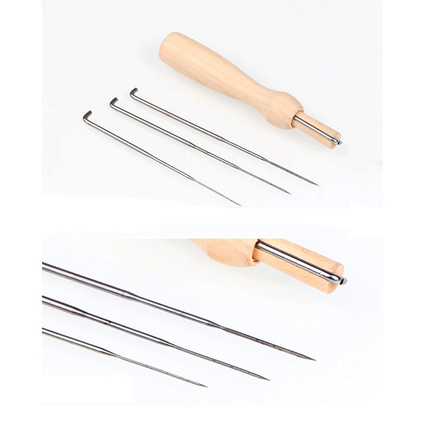 30 Pcs Needle Felting Kit, Wool Felting Needles, 3 Sizes: 3.58/3.39/3.07 inch, Grey, Sharp Point, Iron Material