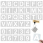 1 Inch Letter Stencils Kit, Alphabet Art Craft Stencils, Reusable Plastic Letters and Numbers Stencil Set for Wood, Wall, Fabric, Rock, Chalkboard, Signage and DIY Art Projects (White, 36 Pcs)