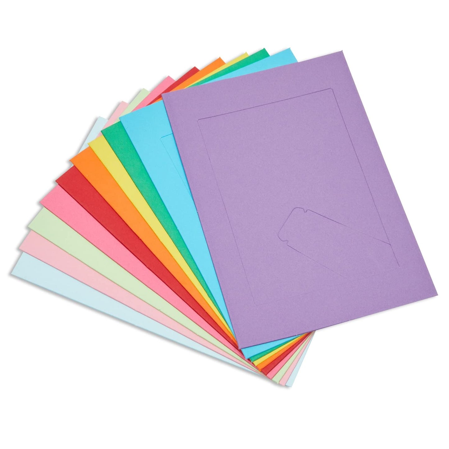 50 Pack Colorful 4x6 Paper Picture Frames, Cardboard Photo Easels for DIY, Classroom Crafts, 10 Rainbow Colors