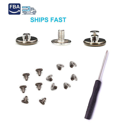 12 Pcs Button for Sewing Metal Jeans,ICEYLI 17 mm No-Sew Nailess Removable Metal Jeans Buttons Replacement Repair Combo Thread Rivets and Screwdrivers