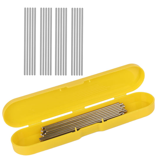 Stainless Steel Rod Pins for Blocking Board, Knitting & Crochet Supplies Blocking Pins Kit, 20pcs Metal Pegs Length 5.90" with Yellow Box for Blocking Mats Granny Squares Small Projects