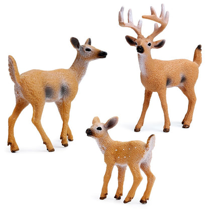 Forest Animals Figures, Woodland Creatures Figurines, Miniature Toys Cake Toppers (Deer Family, Fox, Rabbit, Squirrel)