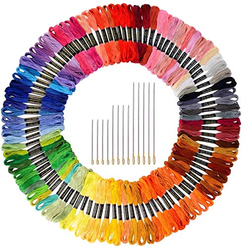 124 Skeins Embroidery Floss Cross Stitch Thread with Needles